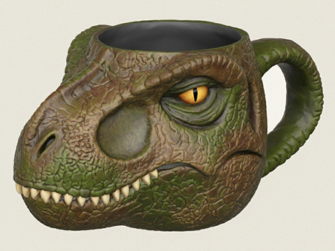 Caneca Cara de Dinossauro Modelo de Impressão 3D