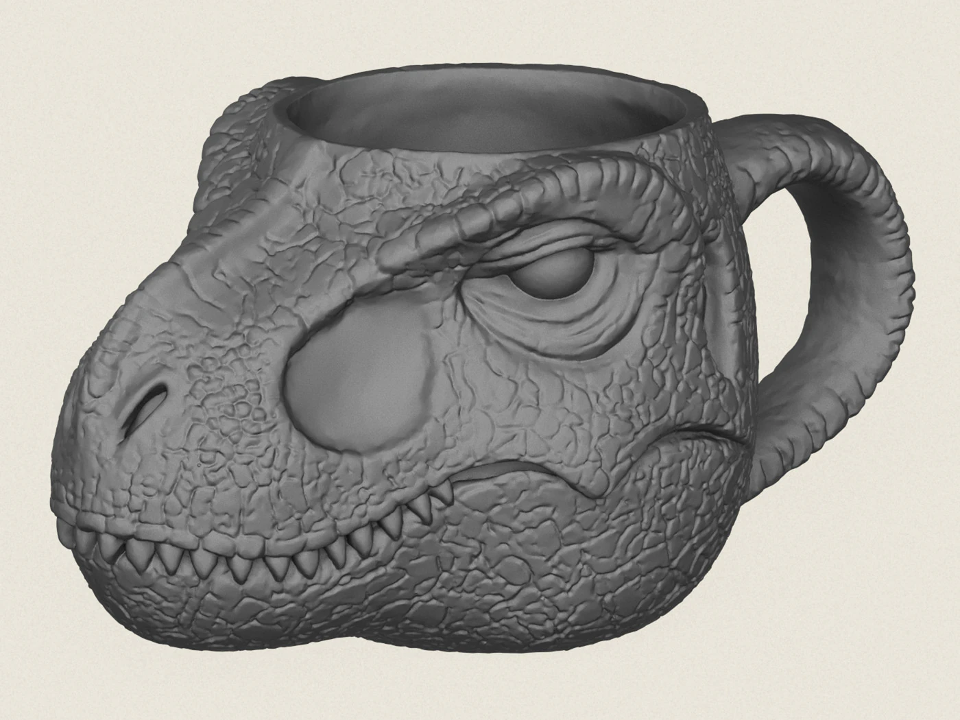 Tasse de visage de dinosaure Modèles 3D en vedette .c4d .max .obj .3ds .fbx .stl .blend 