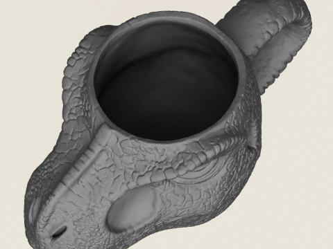 Tasse de visage de dinosaure Modèles 3D en vedette