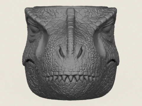 Tasse de visage de dinosaure Modèles 3D en vedette