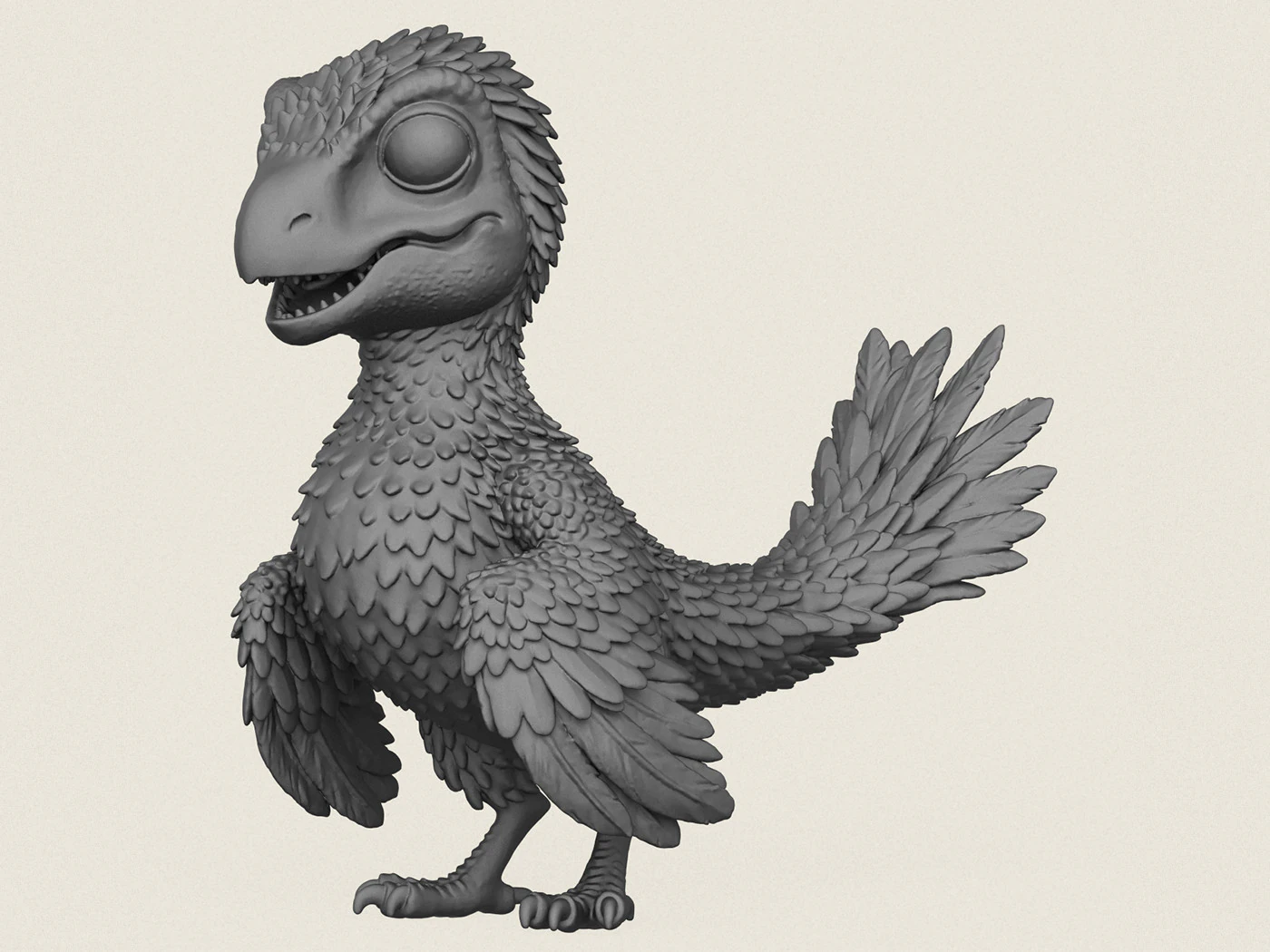 Dinosaur Bird Baby 3D Print Model .c4d .max .obj .3ds .fbx .stl .blend 