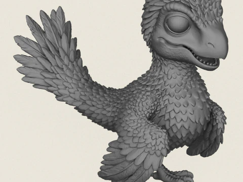 Dinosaur Bird Baby 3D Print Model