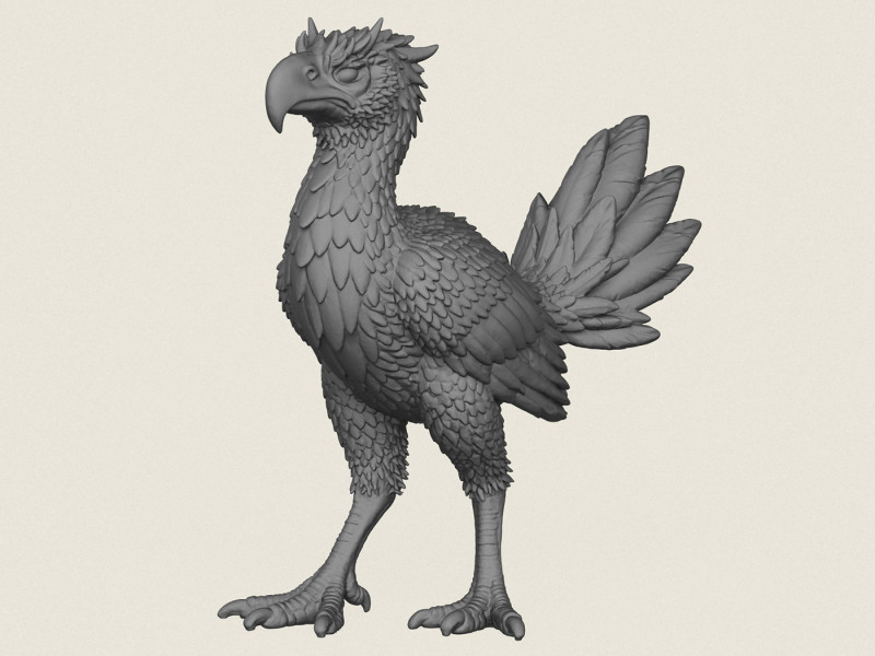 Динозавр-монстр-птица 3D Принт Модель .c4d .max .obj .3ds .fbx .stl .blend 