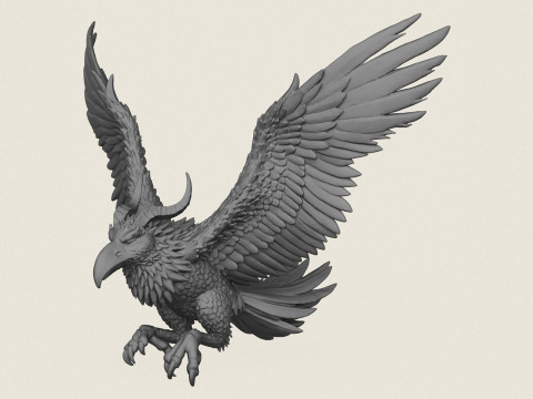 Attacking Monster Bird Print Ready Modèles 3D en vedette