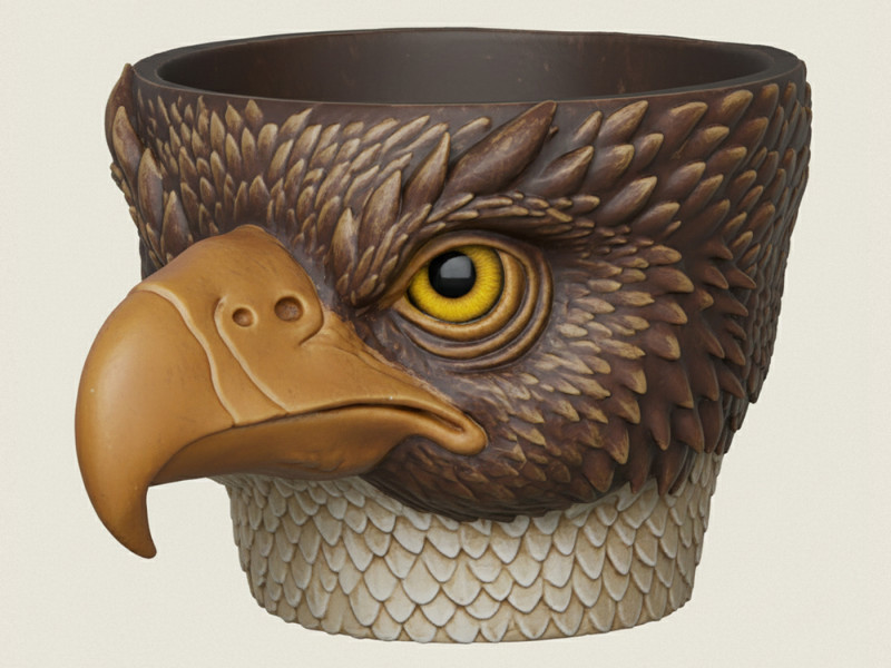 Eagle Head Planter 3D Print Model .c4d .max .obj .3ds .fbx .stl .blend 