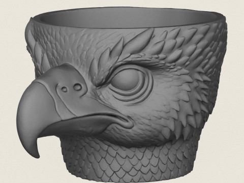 Eagle Head Planter 3D Print Model