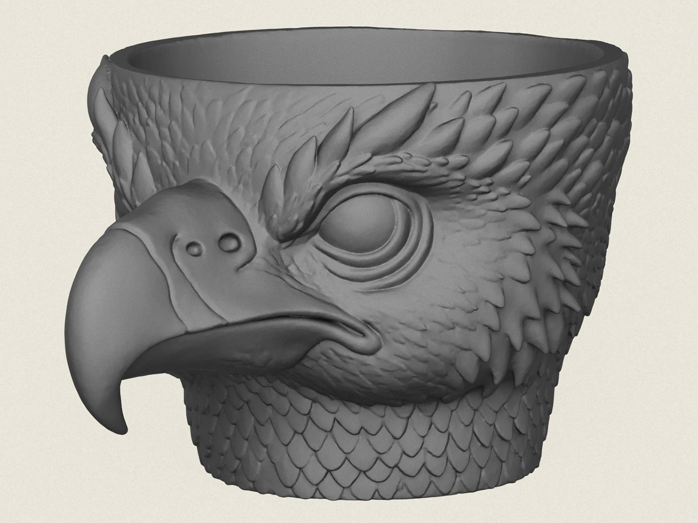 Eagle Head Planter 3D Print Model .c4d .max .obj .3ds .fbx .stl .blend 