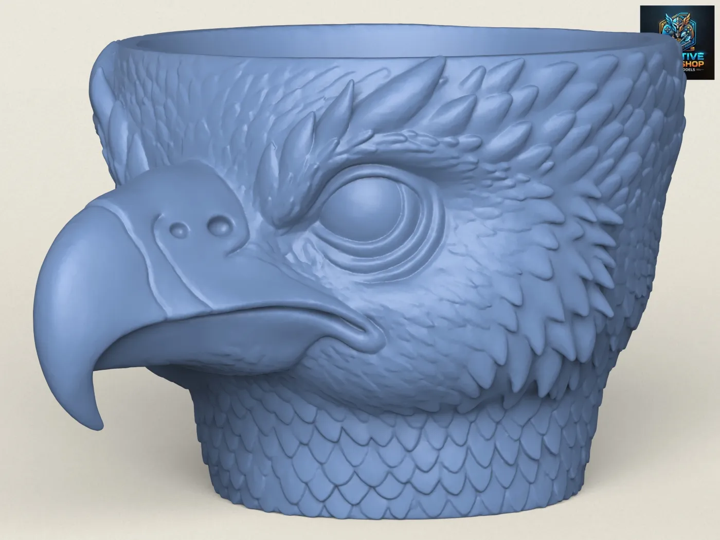 Eagle Head Planter 3D Print Model .c4d .max .obj .3ds .fbx .stl .blend 