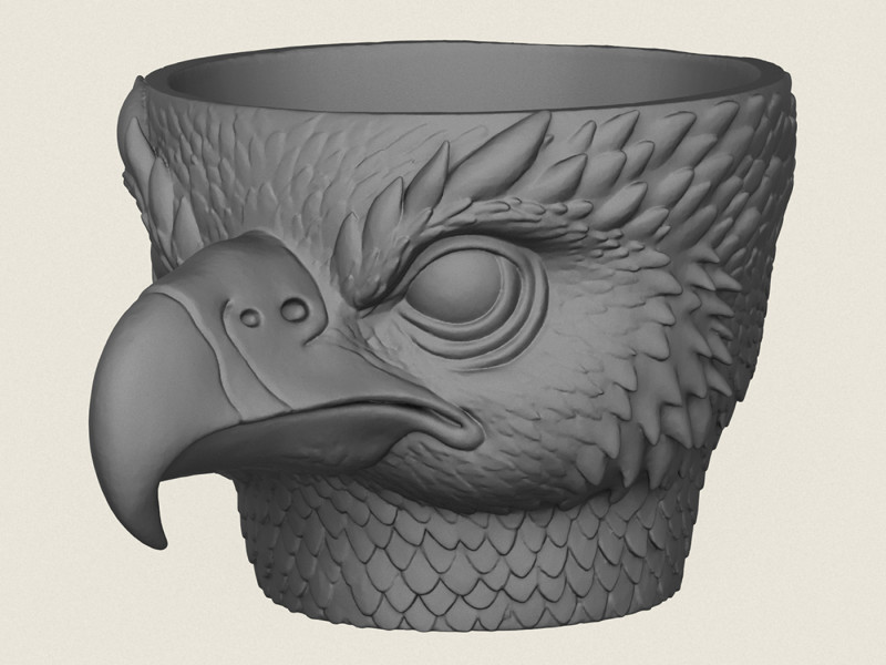 Kartal Kafası Ekici Baskıya Hazır 3D Baskı Modeli .c4d .max .obj .3ds .fbx .stl .blend