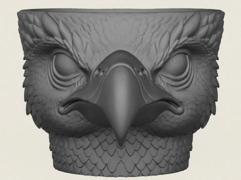 Eagle Head Planter 3D Print Model