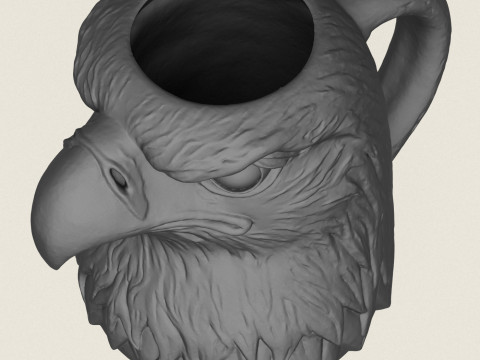 Tazza con testa d'aquila Modello di stampa 3D