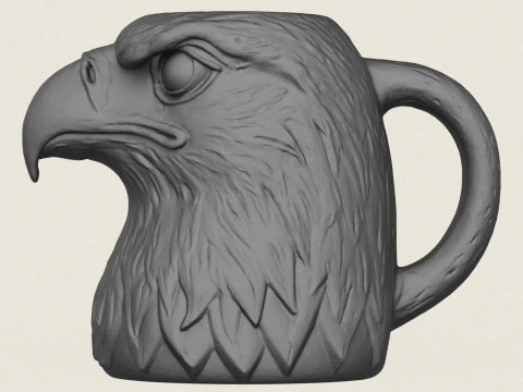 Caneca Cabe&ccedil;a de &Aacute;guia Modelo de Impressão 3D