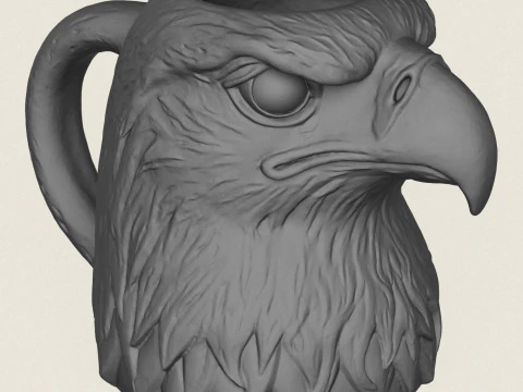 Caneca Cabe&ccedil;a de &Aacute;guia Modelo de Impressão 3D