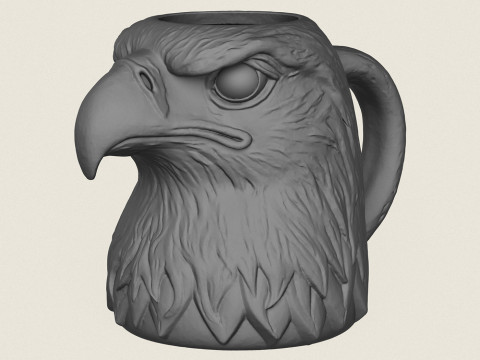 Tasse tête d'aigle Modèles 3D en vedette