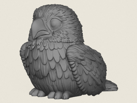 Statue de bébé aigle prête à imprimer Modèles 3D en vedette