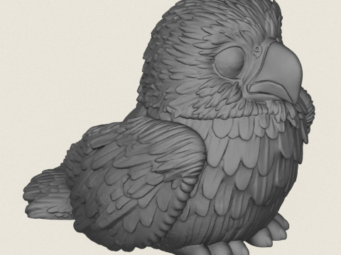 Statue de bébé aigle prête à imprimer Modèles 3D en vedette