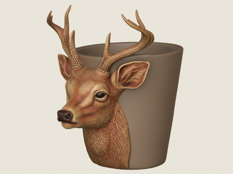 Plantador de cabeça de veado Modelo de Impressão 3D