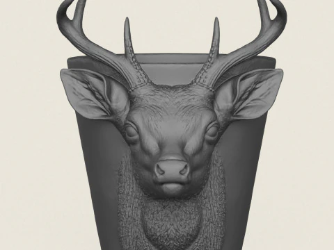 Deer Head Planter 3D Print Model