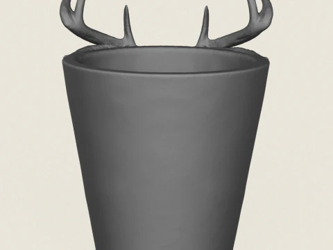 Deer Head Planter 3D Print Model
