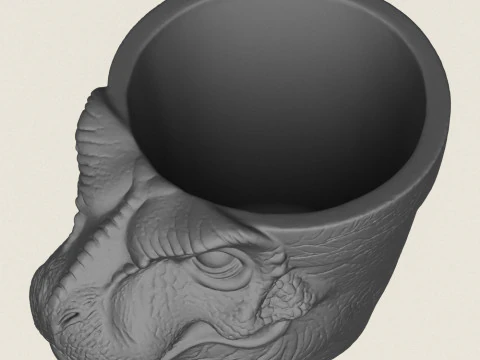 Dinosaur Trex Head Planter 3D Print Model