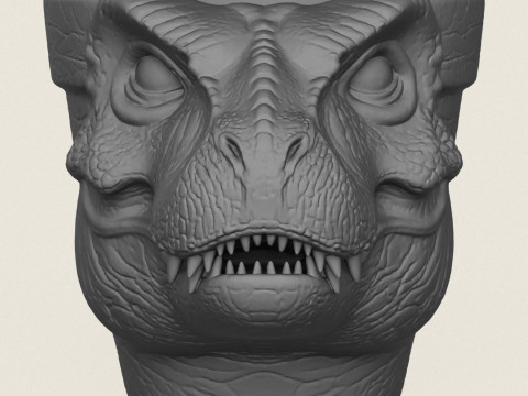Dinosaur Trex hoofdplanter 3D printmodel