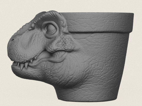 Dinosaur Trex hoofdplanter 3D printmodel