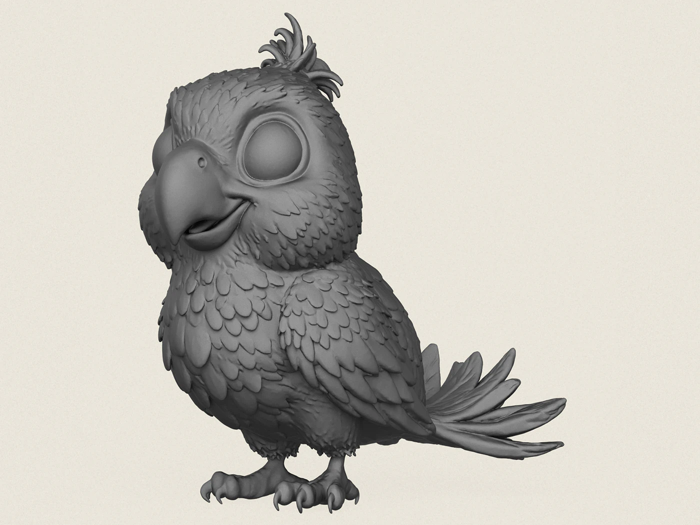 Baby Parrot Bird 3D Print Model .c4d .max .obj .3ds .fbx .stl .blend 