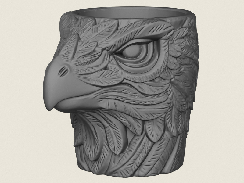 Griffin Head Planter 3D Print Model .c4d .max .obj .3ds .fbx .stl .blend 
