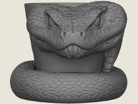 Плантатор з головою змії Python 3D Принт Модель