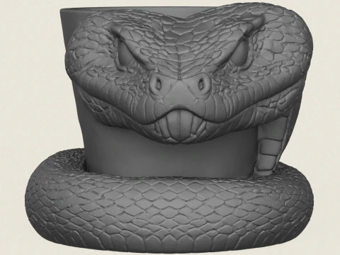Python Snake Head Planter 3D Print Model
