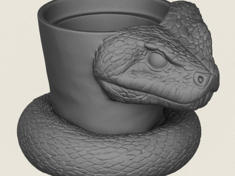 Плантатор з головою змії Python 3D Принт Модель
