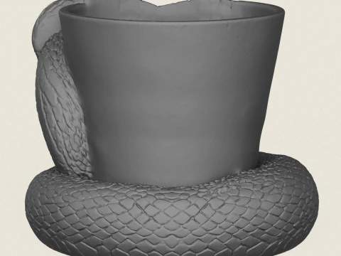 Python Snake Head Planter 3D Print Model