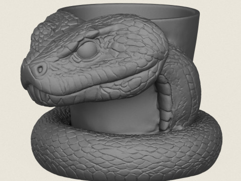 Fioriera con testa di serpente pitone Modello di stampa 3D