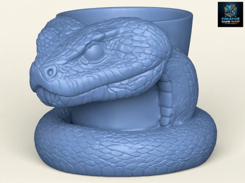 パイソン スネーク ヘッド プランター 3Dプリントモデル