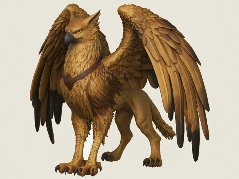 グリフィン鳥動物 3Dプリントモデル