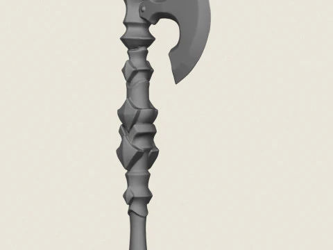 幻想戦士の斧 3Dプリントモデル