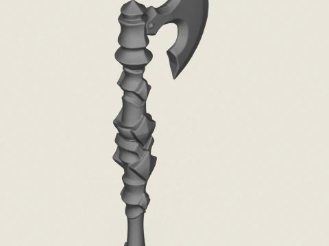 幻想戦士の斧 3Dプリントモデル