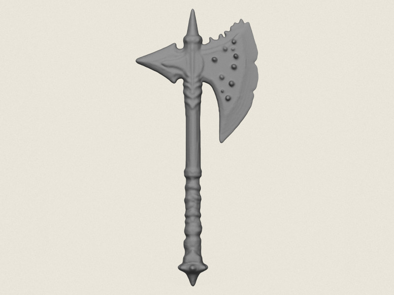 Traditional King Axe 3D Print Model .c4d .max .obj .3ds .fbx .stl .blend 