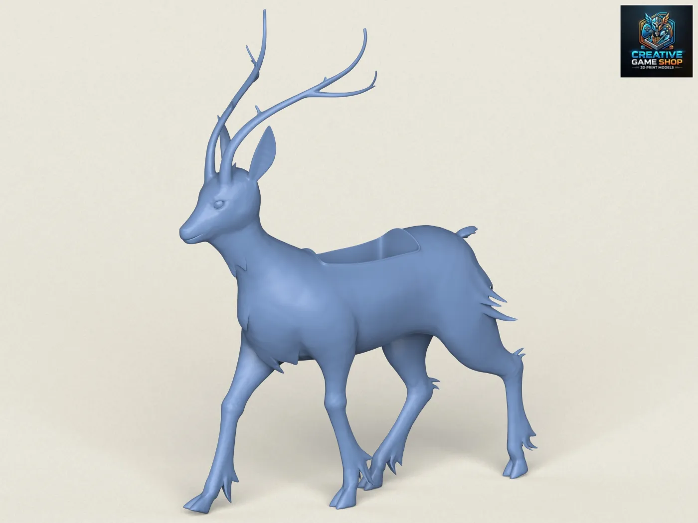 Deer Planter 3D Print Model .c4d .max .obj .3ds .fbx .stl .blend 