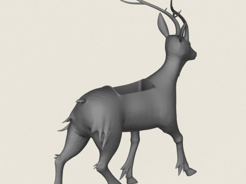 Deer Planter Print Ready 3D Print Model