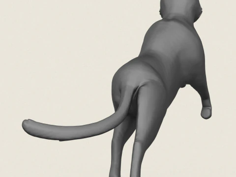 Cat Jumping Pose 3D Print Model