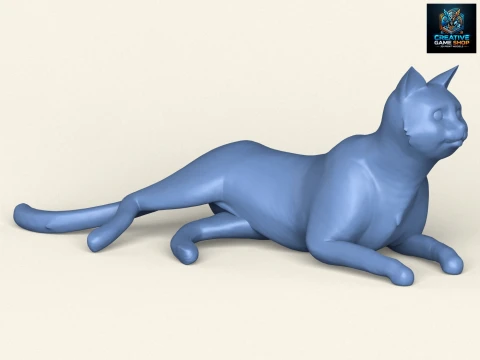 Расслабляющая поза кошки 3D Принт Модель
