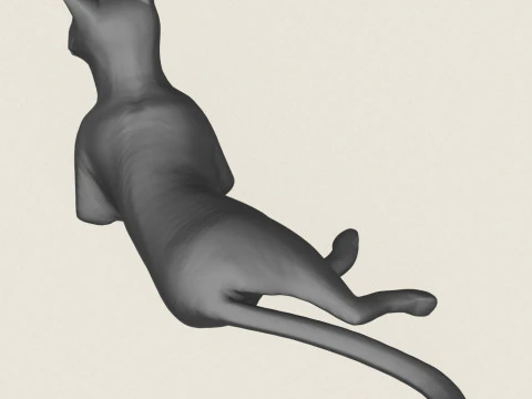 Cat Relaxing Pose 3D Print Model