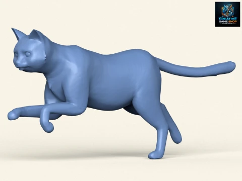 Поза бега кошки 3D Принт Модель