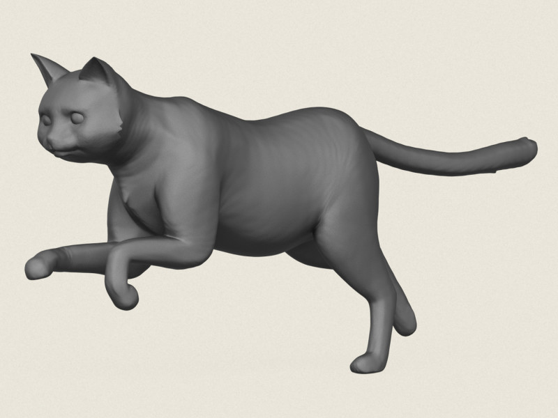 Gotowy do wydruku pozy Cat Run Model do druku 3D .c4d .max .obj .3ds .fbx .stl .blend 