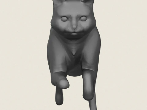 Cat Run Pose 3D Print Model