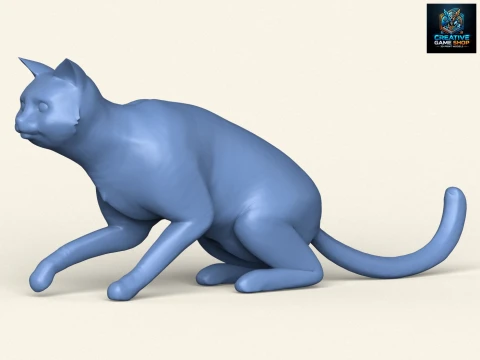 猫座りのポーズ 3Dプリントモデル