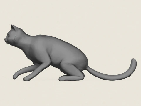 Cat Sitting Pose 3D Print Model