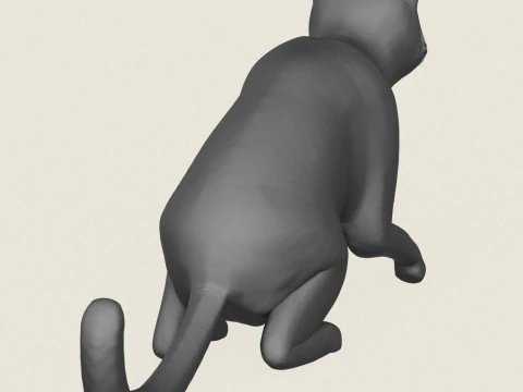 Cat Sitting Pose 3D Print Model