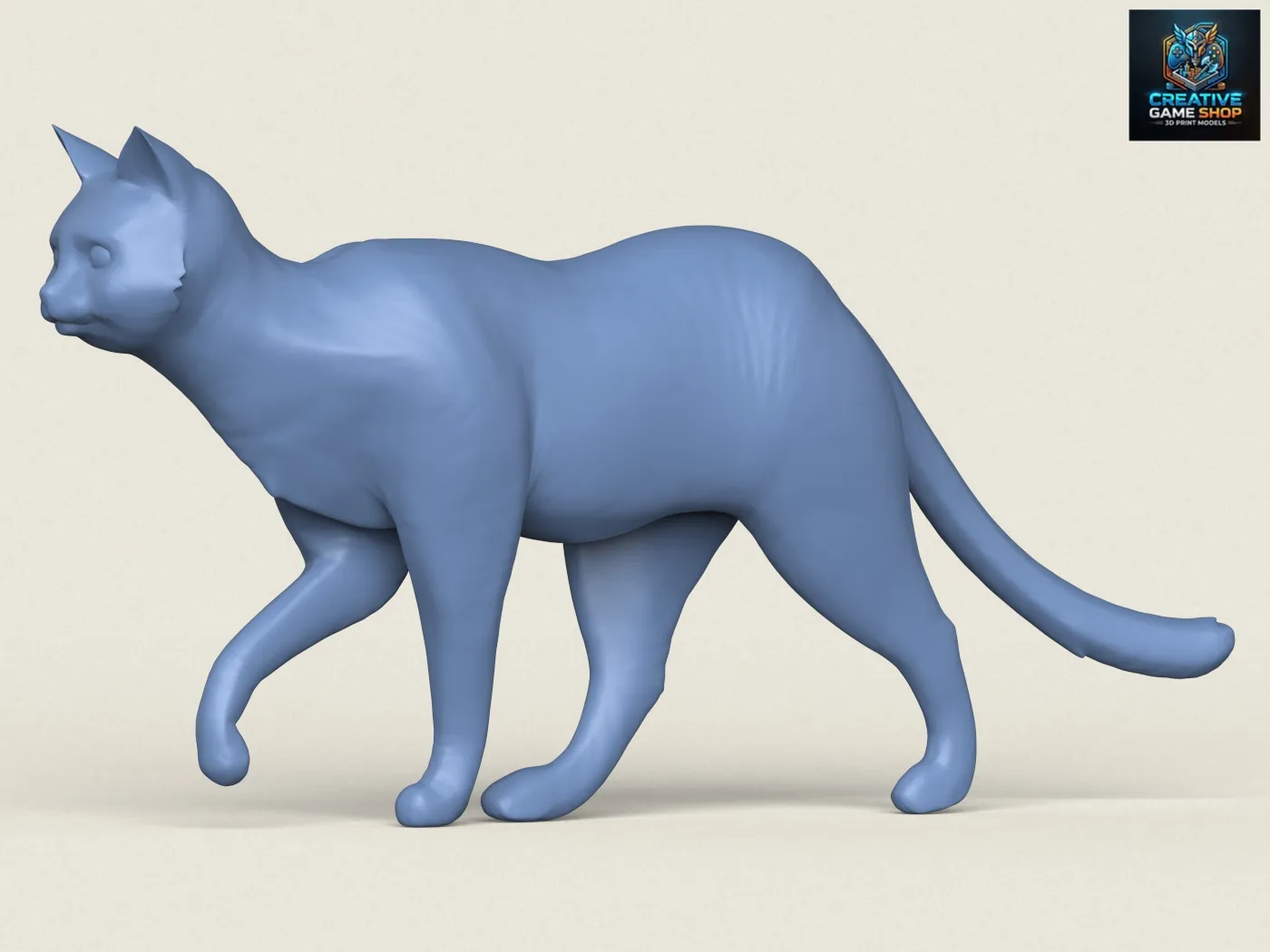 Cat Walk Pose 3D Print Model .c4d .max .obj .3ds .fbx .stl .blend 